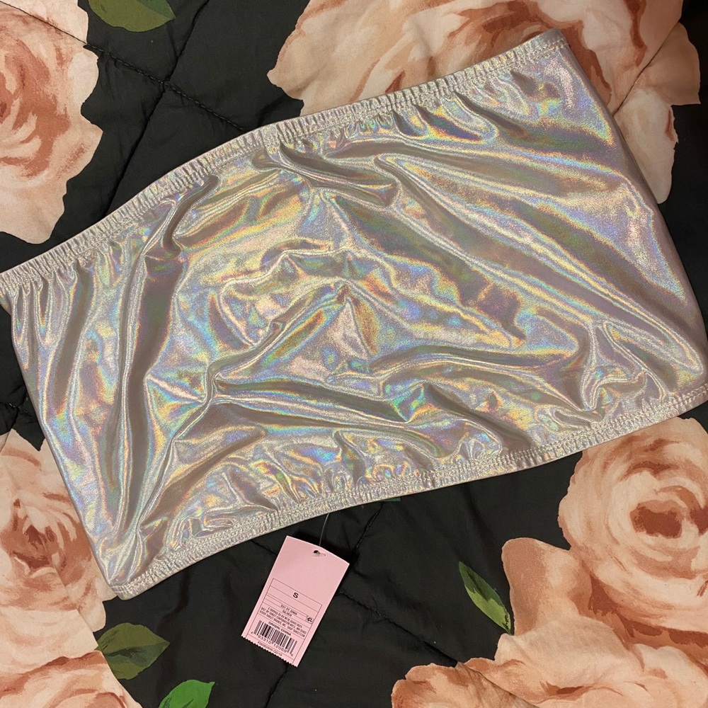 BRAND NEW Multicolor/ chrome tube top!